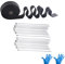 TIOMIOSEA Hitzeschutzband 15m,Auspuff Hitzeschutzband (1.5mm*50mm) mit 20pcs Edelstahl Kabelbinder für Motorrad Fächerkrümmer Krümmerband Thermoband Hitzeschutz Krümmer Schwarz