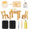 Accessoires Miniatures Pâtisserie Set, Accessoires Maison de Poupee 1/12, 19 Pièces Cuisine Miniature Accessoire Maison de Poupee, Mini œufs, Miniature Table Chaises, Accessoires de Lutin Miniature