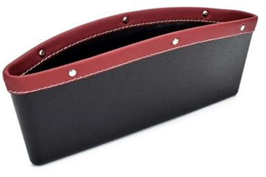 LIUPOCVRE Car Seat Storage Box Car Leather Crevice Storage Box Single Car Slot Trash Can(Red)