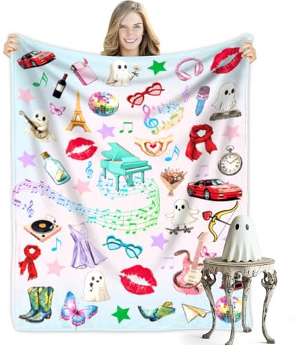 Singer Überwurfdecke für Damen, superweiche, gemütliche Flanell-Überwurfdecke, leichte Flanell-Dekorationen für Couch, Sofa, Klimaanlage, Sofa, Bettwäsche, Wohnzimmer, Partygeschenke, 101,6 x 127,7 cm