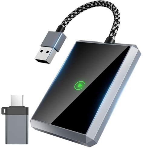 ISTOYO Wireless-Adapter, 2-in-1 Wireless Stick, Plug & Play, Geeignet für Autos mit Eingebautem Apple CarPlay und Android Auto, Unterstützt USB C/A-Anschlüsse