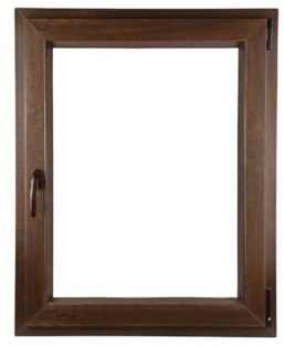 ALUCON Fenster 600x1000 mm – Kunststofffenster 60x100 cm – Flügelfenster Innen Nussbaum/Außen Nussbaum – DIN Rechts