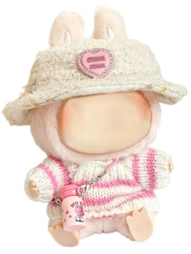 Niedliche Mini Plüsch Puppen Kleidung Outfit nur Bekleidungs zubehör für 17cm Labubu Puppen Pullover Hoodie Kleidung DIY Kinder Geschenke,A