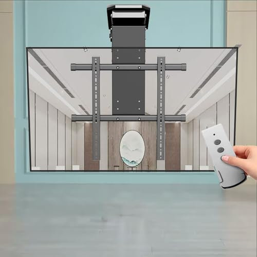 YUZDNM Soporte De Pared para TV - Soporte De Techo para TV Motorizado Plegable - Plegable De 0 A 85°, Elevador De TV Oculto, Se Adapta A Televisores De 50 A 90 Pulgadas