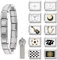 Menore Italian Charm Bracelet, 12PCS Italian Charms Armband Set mit Öffnungswerkzeug und Armband, DIY Abnehmbar 9mm Edelstahl Module für Italienische Armbänder, Geschenk für Frauen Mädchen
