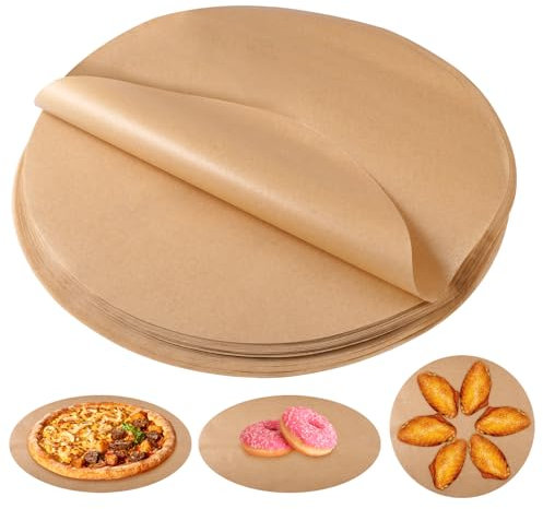 100 Feuilles Papier Sulfurisé Ronde, Ø30cm Antiadhésives Papier De Cuisson Rond Résistant à La Chaleur, Feuilles De Papier Cuisson, Papier Cuisson Air Fryer Papier Cuisson, pour Barbecue, Poêle