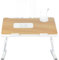 HUOLE Plateau de Lit, Pliable, Table de Lit pour Ordinateur Portable, inclinable avec Refroidisseur/Ports USB/Tiroir,Réglable en Hauteur et Angle, pour Canapé/Bureau/Sol,60 * 40 * 26-39cm-Noyer