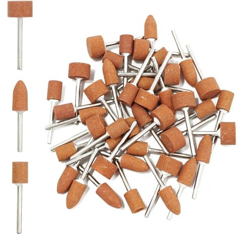 42 PCS Schleifaufsatz Set, Schleifsteine Zylinder/Kegel, 120 Körnung, Aufsätze für Bohrmaschine, Metall, Jade, Holz, Polieren, Basteln, Mini-Schleifer Zubehör