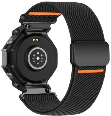 Elastisch Magnetic Armbänder für Amazfit T-Rex 3 Armband, Nylon Stoff mit Magnet Verstellbare für Herren Damen Sport Ersatzarmband Kompatibel mit Amazfit T-Rex 3 Uhrenarmband