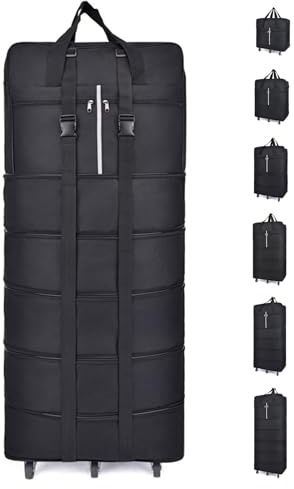 Borsa da viaggio con ruote, grande, pieghevole, 127 cm x 52 cm x 28 cm