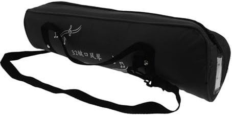 BESTonZON Tragbare Melodica Tasche aus Canvas Leichtes Instrumenten-etui mit Mehreren Fächern Schwarzer Melodica Aufbewahrungsbeutel für Musiker und Anfänger Kompakter Klavier Keyboard Case