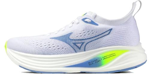 Mizuno NEO Damen Zen 2 Laufschuhe, White/Ultramarine/Lightning Yellow
