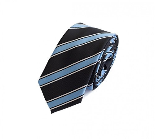 Fabio Farini - Elegante Herren Krawatten gestreift - 6cm/8cm Breite - Männer Schlips als Geschenk oder Anlässe schwarz hellblau weiß 6cm