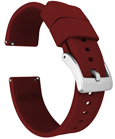 20mm Crimson Red - BARTON Elite Silicone Watch Bands - Quick Release - Choose Strap Color & Width