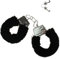 SHATCHI 12542 Polizistin Kostüm flauschig Plüsch Handschellen Spiele Fasching Brautjungfer Junggesellinnenabschied Partyzubehör lustige Geschenke, Unisex Erwachsene, Schwarz