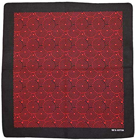 Multifunktion Bandana-Tuch Nickitücher Halstuch Kopftuch Zimmermanns- und Richtfesttücher 100% Baumwolle / Cotton Mund-Nasen-Bedeckung Biker Rad Outdoor Schweißtuch Stirnbänder (Circles - Black / Red)