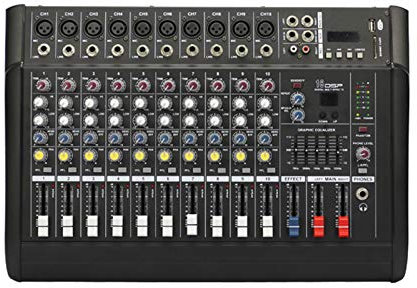 AFYH Studio Mixing Desks, DJ Mixer 10 channel sound mixer USB mixer amplifier interface controller Professional USB Karaoke Sound Mixing Console DJ music power audio mixer