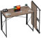 Coavas Small Folding Desk No Assembly, 80cm Foldable Desk for Small Spaces, Space Saving Computer Desk for Home Office, Brown