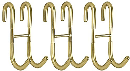 Simtive Lot de 3 crochets de porte de douche pour porte de salle de bain en verre sans cadre, crochets pour serviette, crochets de raclette de douche, doré