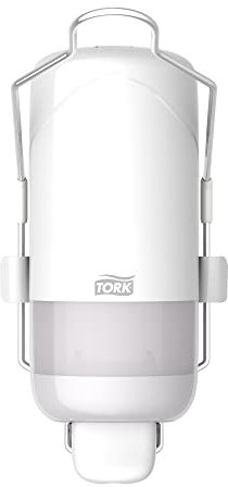 Tork Seifenspender Wandmontage für Flüssigseife mit Armhebel Weiß S1, müheloses Nachfüllen, Elevation Design, 560101