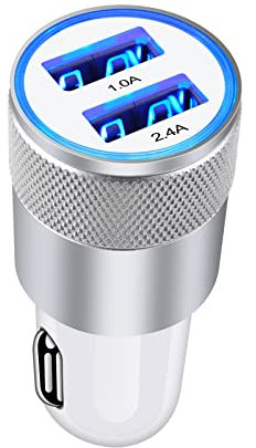 Zigarettenanzünder USB Ladegerät, AILKIN 3.4A Auto Ladegerät, 2-Port USB Kfz Ladeadapter für iPhone 16 Pro Max/15/14/13/12/11, Samsung Galaxy S25 Ultra/S24 FE/S23/22/S21/S20/S10/A16 5G/A56/A36/A15/A55