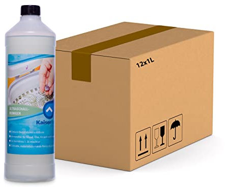KaiserRein Profi Ultraschallreiniger 12 x 1 L Konzentrat flüssig Ultraschallbad Reiniger für Ultraschallgerät Flüssigkeit für alle Materialien Uhren, Schmuck, Brillen, Sonnenbrillen