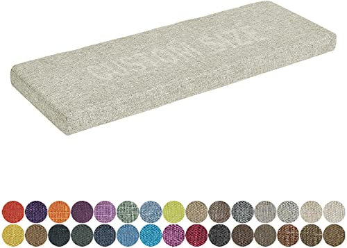 PHUSTJKL Bankkissen Bankauflage Sitzkissen für Fensterbank, Benutzerdefinierte Größe 30 Farben, 3cm/5cm/8cm Dickes Schwammpolsterung mit Hoher Dichte Waschbare Stuhlkissen, Innensofa Kissen, Khaki