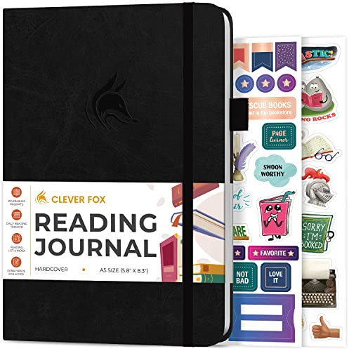 Clever Fox Lese-Tagebuch – geführtes Buch Rezensionsprotokoll mit Lese-Tracker – Geschenkbuchzubehör für Leseliebhaber – Buch-Tracking-Tagebuch für Kinder und Erwachsene – A5-Größe, 14,6 x 21,3 cm