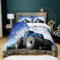 WHUOEUCO Bettwäsche Bettbezug Blauer Traktor 155 x 220 cm Bettwäsche Set Hypoallergen Weich Mikrofaser Bettbezug Set Band 2 Kissenbezug 80 x 80 cm
