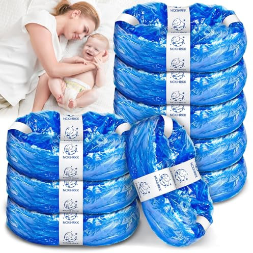 NCKIHRKK Lot de 9 Seaux à Couches Sac de Recharge, Recharges pour Couches Pouvant Contenir 2500 Couches, Compatible avec Seau à Couches Bébés et Seau à Litière pour Chat