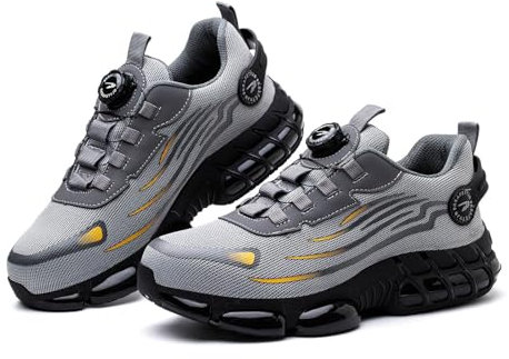 Qzeanxy Sicherheitsschuhe Arbeitsschuhe Herren Damen Leicht Arbeitsschutzschuhe Stahlkappenschuhe Schnellverschluss Atmungsaktiv mit Stahlkappe