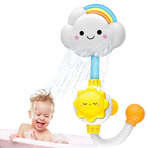 Juguete de Ducha para bebé, rociador de baño, Juguete de Ducha de Agua, Nube Encantadora, arcoíris, Chorro de Agua, Grifo de Ducha para niños pequeños, Juguetes para la bañera del bebé, Juguetes para