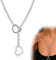 UYVPAER Herz Slip Kette Choker Kette Damen für Frauen, Herz O-Ring Slip Punk Rock Gothic kubanische Kette Herz Einstellbare Y-Halskette Edelstahl Choker Necklace für Männer
