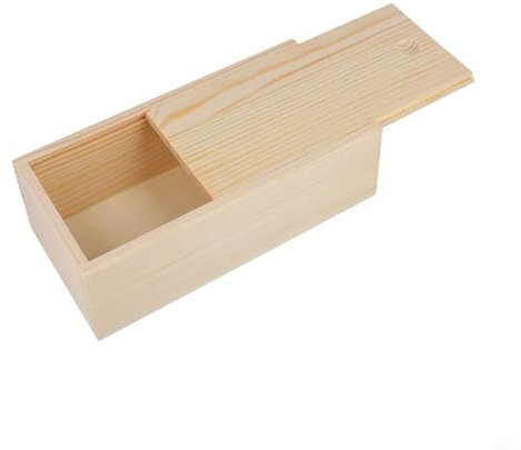 Caja de almacenamiento de madera, caja de almacenamiento de madera de pino de color sólido, caja extraíble de pino con cubierta deslizante, cajas de recuerdo, cajas de boda/bautizo, cajas de