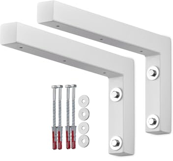 SOTOOLS 2 x Regalkonsole, 300 x 150 x 30, Weiß, Stahl, pulverbeschichtet | Regalwinkel/L-Winkel, stabile Regalkonsole, auch für Waschtische.