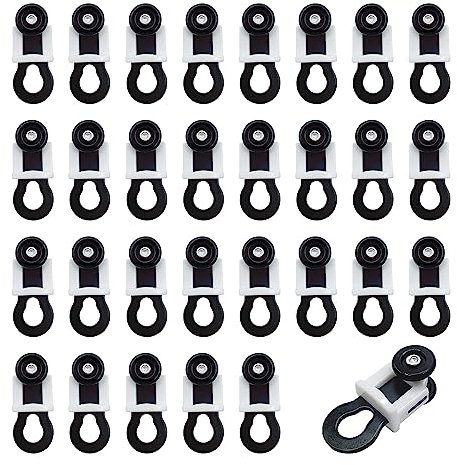 XINGSUI 30 pièces Rouleau pour Rail de Rideau, métal avec Deux Roues, glisseur de Rideaux, Rouleau Silencieux, Rouleau directionnel, pour Rail de Rideau