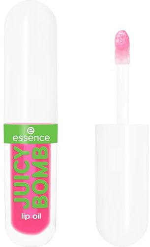 essence JUICY BOMB PARTY lip oil, Lipgloss, Nr. 02, Pink, pflegend, mit Ölen, natürlich, glänzend, vegan, ohne Parabene, ohne Mikroplastikpartikel, Nanopartikel frei, 1er Pack (2.4ml)