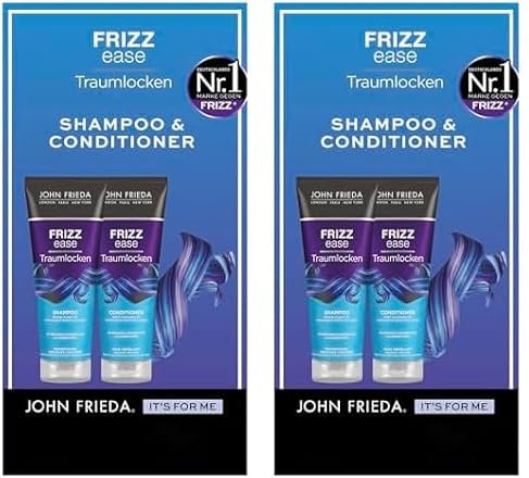 John Frieda Frizz Ease Traumlocken Set - Shampoo, 250ml & Conditioner, 250ml - Haartyp: wellig, lockig, frizzy - Nährend für schwungvoll definierte Locken (Packung mit 2)