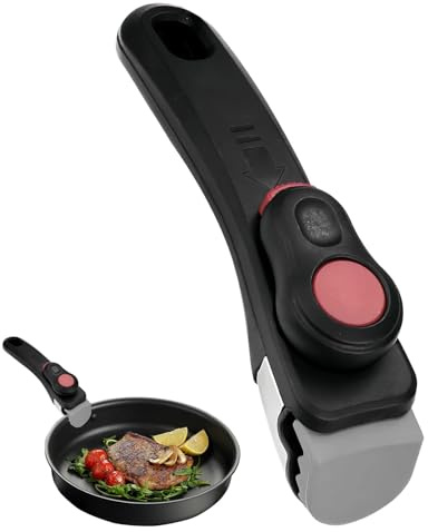LINTRA Poignée Casserole, Bakélite Poignee Casserole Universelle, Capacité de Charge Jusqu'à 5 kg, Noir Poignée Amovible, pour Poêle à Frire, Assiette, Wok et Bol