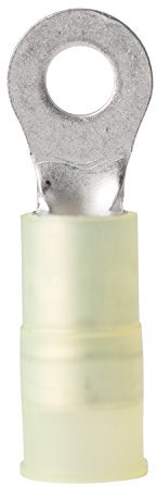 Ancor 220226 Marine Grade Electrical Nylon Insulated Double Crip Funnel Entry Ring Terminals with Insulation Grip (12 to 10-Gauge, Size 3/8 Screw, 100-Pack)