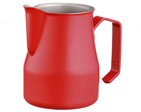 Motta 75cl Stainless Steel Professional Milk Pitcher, 25.4 Fluid Ounce, Red