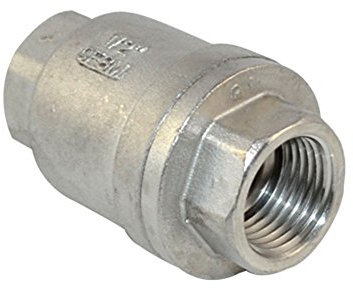 SUPERWHOLE 1,27 cm Rückschlagventil WOG 1000, federbelastet, Inline-Edelstahl, SS316 CF8M