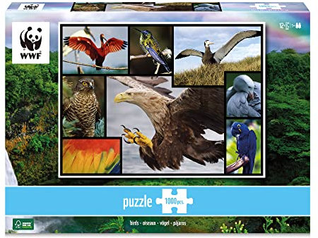 Ambassador 7230060 Vögel, 1000 Teile Puzzle für Erwachsene und Kinder ab 10 Jahren, WWF