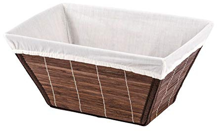 WENKO 21637100 Aufbewahrungskorb Bamboo L, Badkorb, 31 x 14 x 21 cm, Dunkelbraun