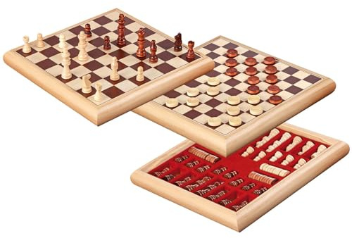 Philos Houten schaak-Dam Set 32x32cm