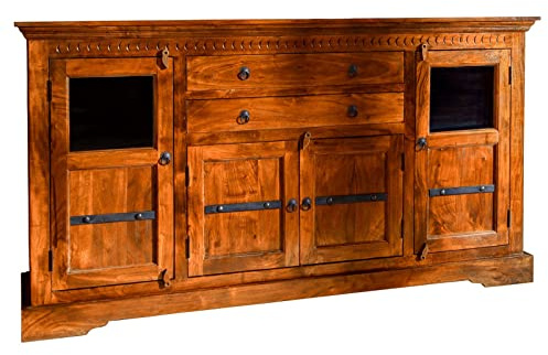 MASSIVMOEBEL24.DE | Oxford Sideboard Akazie 181x50x100, Farbe:Hellbraun lackiert, Größe:181x50x100 cm (BxTxH)