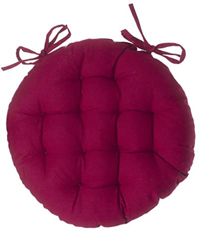 Atmosphera - Galette de Chaise Ronde en Coton Rouge D38 cm