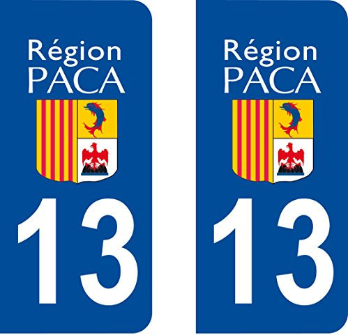 Safirmes Nummernschild-Aufkleber, französisches Departement 13 Bouches du Rhone