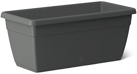 Emsa 518571 Pflanztrog My City Garden, zeitloser Blumentopf, 80 x 35 x 40 cm, frostfest, hohe UV-Beständigkeit, granit