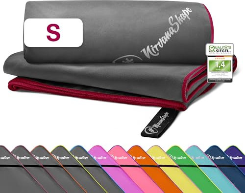 NirvanaShape Mikrofaser Handtuch, Microfaser Handtücher leicht, kompakt als Badetuch, Reisehandtuch, Strandtuch, Sporthandtuch für Fitness, Strand, S 60 x 40 cm
